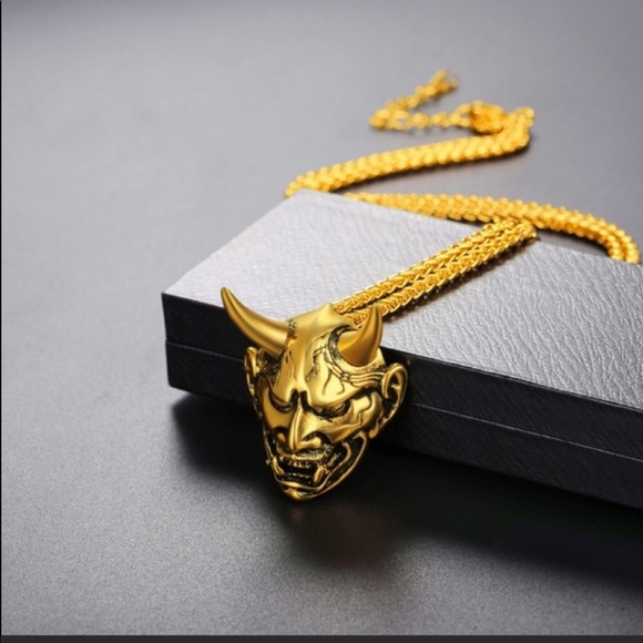 Other - New 18k gold Gothic Horn Evil Devil Demon necklace